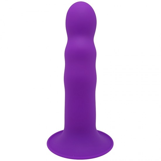 Дилдо на присоске с двойной плотностью с рельефной головкой HITSENS 03 LILA ADRIEN LASTIC DILDO DUAL DENSITY 