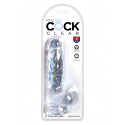 King Cock Clear 6 Cock with Balls Прозрачный фаллоимитатор с мошонкой на присоске King Cock Clear 6 Cock with Balls Прозрачный фаллоимитатор с мошонкой на присоске