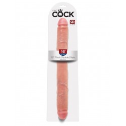 Двухсторонний фаллоимитатор телесный King Cock 16 Thick Double Dildo - Flesh Двухсторонний фаллоимитатор телесный King Cock 16 Thick Double Dildo - Flesh