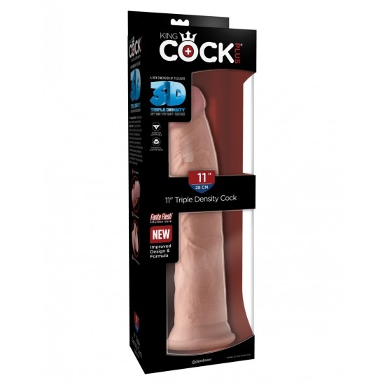 Фаллоимитатор на присоске Тройная плотность King Cock Plus 11 Triple Density CockKing Cock Plus 11 Triple Density Cock - Flesh