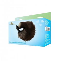 Анальная втулка силиконовая с черным хвостом Анальная втулка силиконовая с черным хвостом