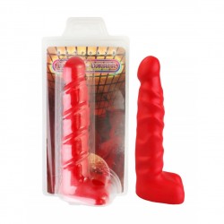 Анальный стимулятор с мошонкой. Красный Анальный стимулятор с мошонкой. Красный