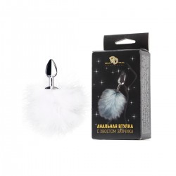 Анальная втулка металлическая с хвостом зайчика Анальная втулка металлическая с хвостом зайчика