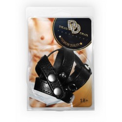 Комбинированное двойное кольцо с разделительным для мошонки и с крепление для поводка Комбинированное двойное кольцо с разделительным для мошонки и с крепление для поводка