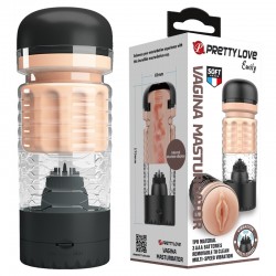 Мастурбатор вагина с вибрацией Emily, черный Мастурбатор вагина с вибрацией Emily, черный