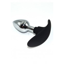 Серебристая пробка для ношения из стали с силиконовым ограничителем - 9,5 см. Серебристая пробка для ношения из стали с силиконовым ограничителем - 9,5 см.