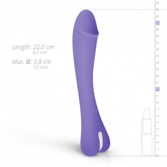 Фиолетовый вибратор для G-стимуляции Gili G-Spot Vibrator - 22 см.