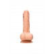 Телесный фаллоимитатор Realistic Dildo With Balls - 20 см.