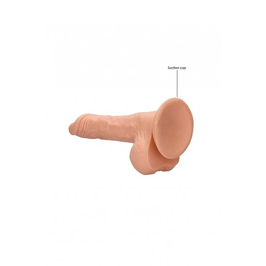 Телесный фаллоимитатор Realistic Dildo With Balls - 20 см.