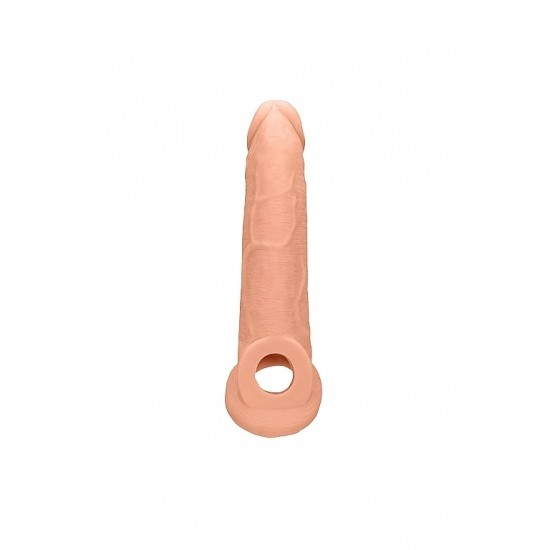 Телесная насадка с кольцом Penis Extender with Rings - 22 см.