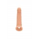 Телесная насадка с кольцом Penis Extender with Rings - 22 см.