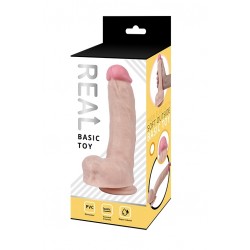 Телесный реалистичный фаллоимитатор с мошонкой Real - 23 см. Телесный реалистичный фаллоимитатор с мошонкой Real - 23 см.