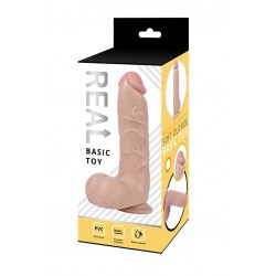 Телесный реалистичный фаллоимитатор с мошонкой Real - 21 см. Телесный реалистичный фаллоимитатор с мошонкой Real - 21 см.