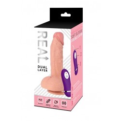 Телесный реалистичный вибратор REAL Dual Layer - 21,5 см. Телесный реалистичный вибратор REAL Dual Layer - 21,5 см.