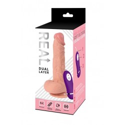 Телесный реалистичный вибратор REAL Dual Layer - 23 см. Телесный реалистичный вибратор REAL Dual Layer - 23 см.