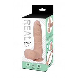 Реалистичный фаллоимитатор REAL с мошонкой на присоске - 21 см. Реалистичный фаллоимитатор REAL с мошонкой на присоске - 21 см.