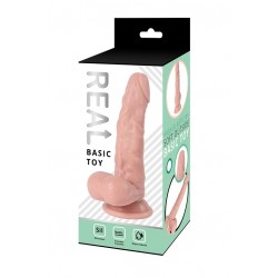 Телесный реалистичный фаллоимитатор REAL с мошонкой на присоске - 17,5 см. Телесный реалистичный фаллоимитатор REAL с мошонкой на присоске - 17,5 см.