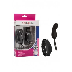 Черное виброяйцо с браслетом-пультом Wristband Remote Curve