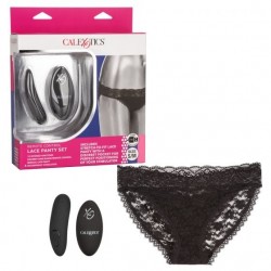 Черные кружевные трусики с вибромассажером Remote Control Panty Set S/M