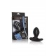 Чёрная анальная пробка с вибрацией Silicone Wireless Dual Motor Probe - 11,5 см.