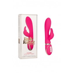 Розовый силиконовый вибратор с клиторальным отростком Signature Silicone Ultra-Soft Rabbit - 22,75 см.