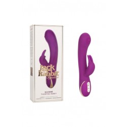 Фиолетовый вибратор-кролик Signature Silicone Thumping Rabbit с пульсирующим воздействием - 22,75 см.
