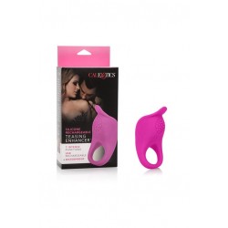 Ярко-розовое эрекционное виброкольцо Silicone Rechargeable Teasing Enhancer