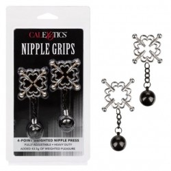 Металлические утяжеленные зажимы для сосков Grips 4-Point Weighted Nipple Press Металлические утяжеленные зажимы для сосков Grips 4-Point Weighted Nipple Press