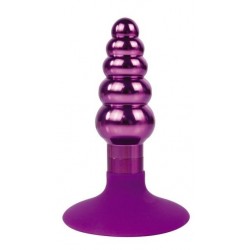 Фиолетовая анальная пробка-елочка с ограничителем - 9 см. Фиолетовая анальная пробка-елочка с ограничителем - 9 см.