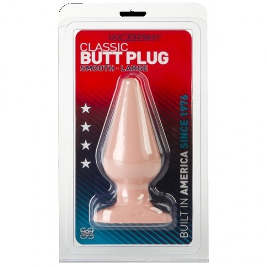 Анальная пробка телесная большая Butt Plugs Smooth Classic Large - White