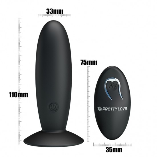 PrettyLove Remote Control Vibrating Plug Анальная пробка с вибрацией 12 ф-ций с пультом ДУ