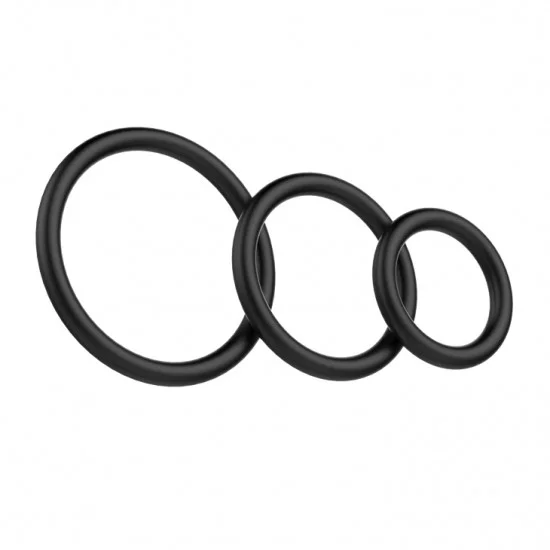 Baile Набор Эрекционных колец Cock & Ball rings Rubber Set BI-026013