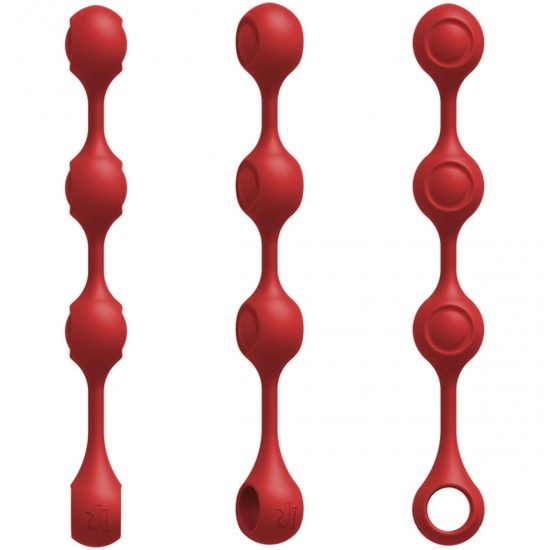 Утяжеленные силиконовые анальные шарики Anal Essentials - красные