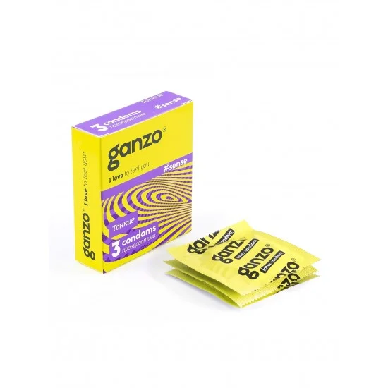 Презервативы Ganzo Sense, тонкие, латекс, 18 см, 3 шт 0701-003 Презервативы Ganzo Sense, тонкие, латекс, 18 см, 3 шт 0701-003