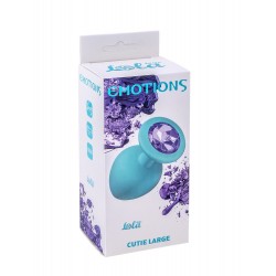 Большая голубая анальная пробка Emotions Cutie Large с фиолетовым кристаллом - 10 см. Большая голубая анальная пробка Emotions Cutie Large с фиолетовым кристаллом - 10 см.