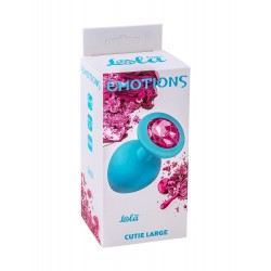 Большая голубая анальная пробка Emotions Cutie Large с розовым кристаллом - 10 см. Большая голубая анальная пробка Emotions Cutie Large с розовым кристаллом - 10 см.