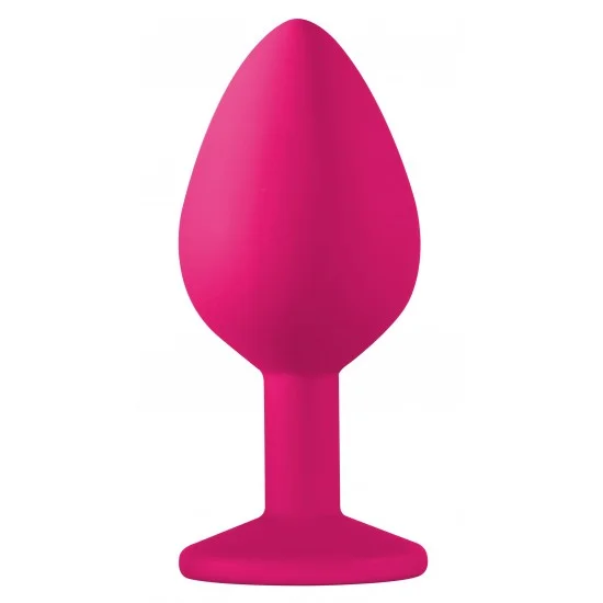 Средняя розовая анальная пробка Emotions Cutie Medium с фиолетовым кристаллом - 8,5 см. 4012-02Lola