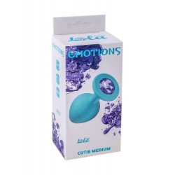 Средняя голубая анальная пробка Emotions Cutie Medium с фиолетовым кристаллом - 8,5 см. Средняя голубая анальная пробка Emotions Cutie Medium с фиолетовым кристаллом - 8,5 см.