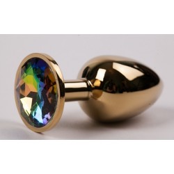 Анальная пробка золото с радужным стразом S 47107-MM Анальная пробка золото с радужным стразом S 47107-MM