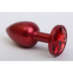 Красная анальная пробка с красным стразом - 7,6 см. Красная анальная пробка с красным стразом - 7,6 см.
