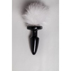 Анальная пробка с хвостом White Bunny 47001-MM