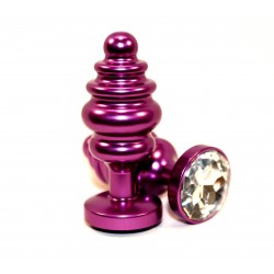 Фиолетовая рифленая пробка с прозрачным кристаллом - 7,3 см. Фиолетовая рифленая пробка с прозрачным кристаллом - 7,3 см.