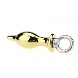 Золотистая анальная пробка с кольцом Золотистая анальная пробка с кольцом