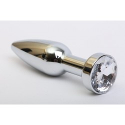 Удлинённая серебристая пробка с прозрачным кристаллом - 11,2 см. Удлинённая серебристая пробка с прозрачным кристаллом - 11,2 см.