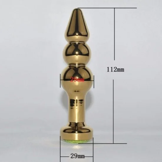 Золотистая анальная ёлочка с розовым кристаллом - 11,2 см. 47436-MM Золотистая анальная ёлочка с розовым кристаллом - 11,2 см. 47436-MM