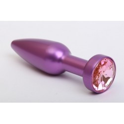 Фиолетовая анальная пробка с розовым стразом - 11,2 см. Фиолетовая анальная пробка с розовым стразом - 11,2 см.
