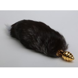 Золотистая анальная пробка с хвостом Королевская лиса Золотистая анальная пробка с хвостом Королевская лиса