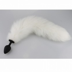 Силиконовая анальная пробка с белоснежным хвостом Снежный Барс Силиконовая анальная пробка с белоснежным хвостом Снежный Барс