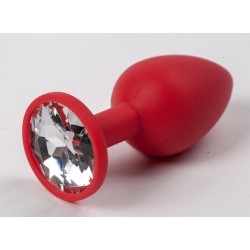 Пробка силиконовая красная с прозрачным стразом 7,1 х 2,8 см 47114-MM Пробка силиконовая красная с прозрачным стразом 7,1 х 2,8 см 47114-MM