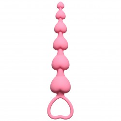 Розовая анальная цепочка Heart's Beads Pink - 18 см. Розовая анальная цепочка Heart's Beads Pink - 18 см.